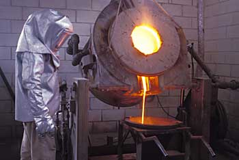 Molten Zinc being poured